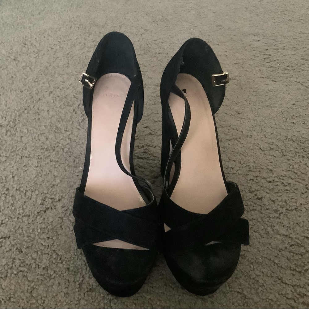 ASOS black platform heels, size US 5